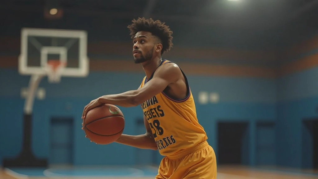 Professional basketball players demonstrating shooting technique on indoor court during training session
