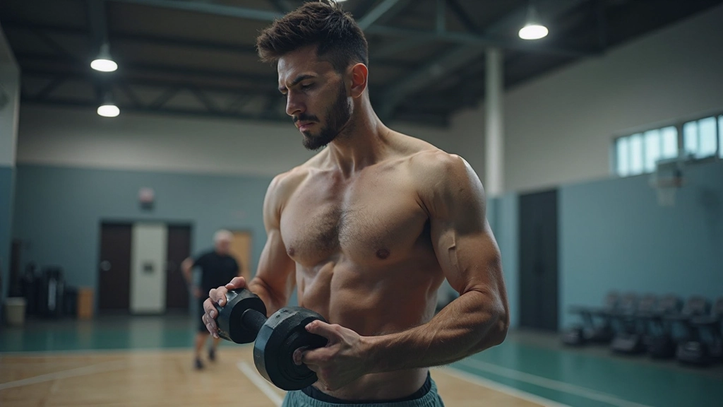Basketball athlete performing strength and conditioning exercises during training session