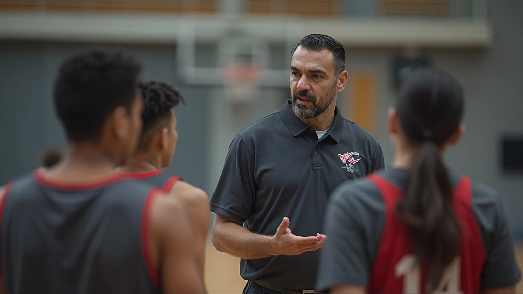 Basketball coaching session showing player development techniques