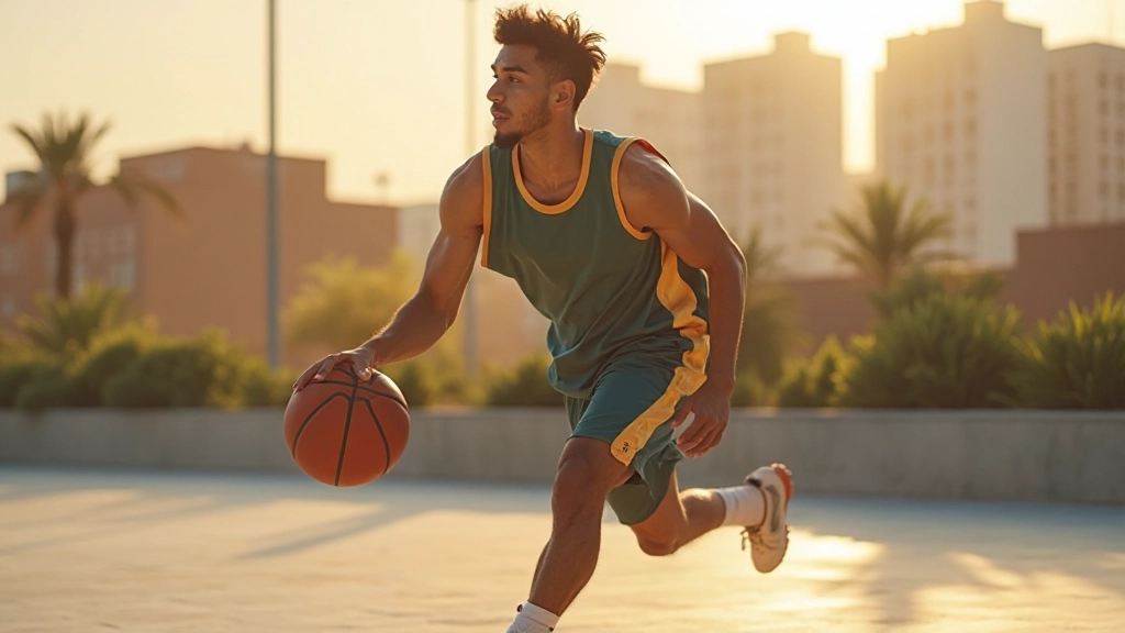 Professional basketball player demonstrating advanced dribbling technique on court
